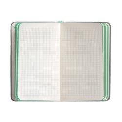 Cuaderno con gomilla antartik notes tapa dura a6 hojas cuadricula gris y turquesa 100 hojas 80 gr fsc