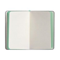 Cuaderno con gomilla antartik notes tapa dura a6 hojas rayas gris y turquesa 100 hojas 80 gr fsc