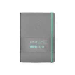 Cuaderno con gomilla antartik notes tapa dura a5 hojas cuadricula gris y turquesa 100 hojas 80 gr fsc