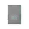Cuaderno con gomilla antartik notes tapa dura a5 hojas cuadricula gris y turquesa 100 hojas 80 gr fsc