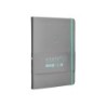 Cuaderno con gomilla antartik notes tapa dura a5 hojas cuadricula gris y turquesa 100 hojas 80 gr fsc