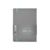 Cuaderno con gomilla antartik notes tapa dura a5 hojas rayas gris y turquesa 100 hojas 80 gr fsc