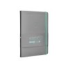 Cuaderno con gomilla antartik notes tapa dura a5 hojas rayas gris y turquesa 100 hojas 80 gr fsc