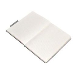 Cuaderno con gomilla antartik notes tapa dura a5 hojas rayas gris y turquesa 100 hojas 80 gr fsc