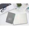 Cuaderno con gomilla antartik notes tapa dura a5 hojas rayas gris y turquesa 100 hojas 80 gr fsc