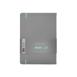 Cuaderno con gomilla antartik notes tapa dura a5 hojas puntos gris y turquesa 100 hojas 80 gr fsc