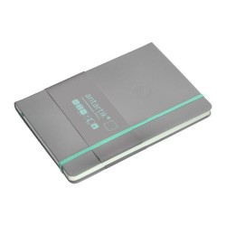 Cuaderno con gomilla antartik notes tapa dura a5 hojas puntos gris y turquesa 100 hojas 80 gr fsc