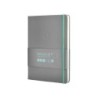 Cuaderno con gomilla antartik notes tapa dura a5 hojas lisas gris y turquesa 100 hojas 80 gr fsc