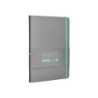 Cuaderno con gomilla antartik notes tapa dura a5 hojas lisas gris y turquesa 100 hojas 80 gr fsc