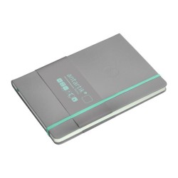 Cuaderno con gomilla antartik notes tapa dura a5 hojas lisas gris y turquesa 100 hojas 80 gr fsc