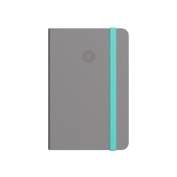 Cuaderno con gomilla antartik notes tapa dura a4 hojas lisas gris y turquesa 100 hojas 80 gr fsc