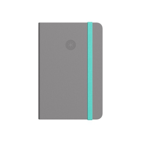 Cuaderno con gomilla antartik notes tapa dura a4 hojas lisas gris y turquesa 100 hojas 80 gr fsc