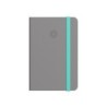 Cuaderno con gomilla antartik notes tapa dura a4 hojas lisas gris y turquesa 100 hojas 80 gr fsc