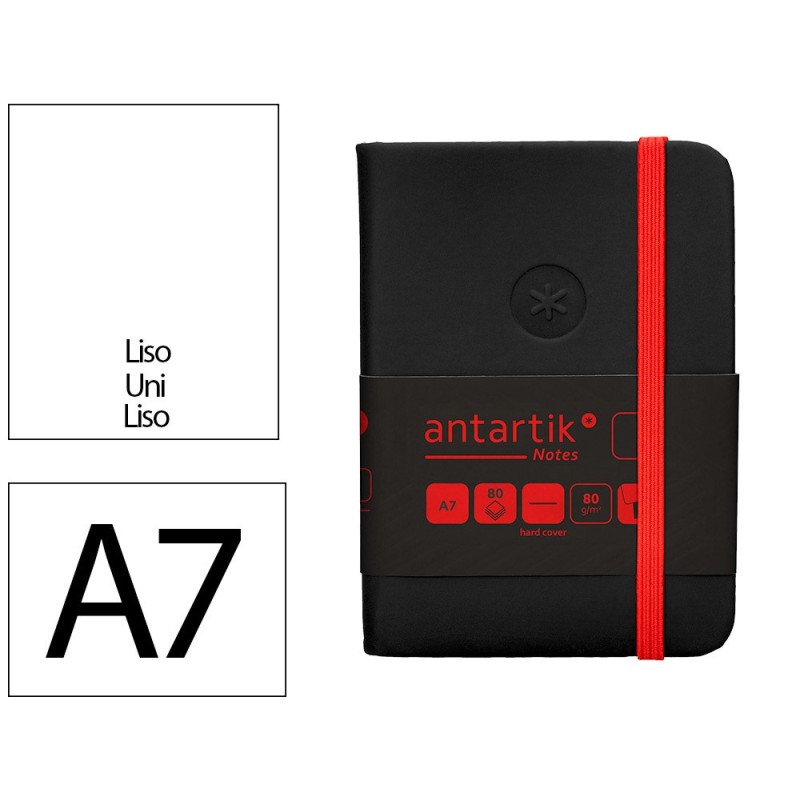 Cuaderno con gomilla antartik notes tapa dura a7 hojas lisas negro y rojo 80 hojas 80 gr fsc Cuaderno con gomilla antartik notes tapa dura a7 hojas lisas negro y rojo 80 hojas 80 gr fsc