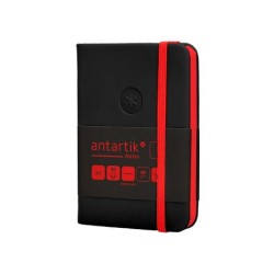 Cuaderno con gomilla antartik notes tapa dura a7 hojas lisas negro y rojo 80 hojas 80 gr fsc