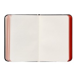 Cuaderno con gomilla antartik notes tapa dura a7 hojas lisas negro y rojo 80 hojas 80 gr fsc