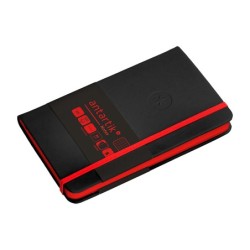 Cuaderno con gomilla antartik notes tapa dura a6 hojas cuadricula negro y rojo 100 hojas 80 gr fsc