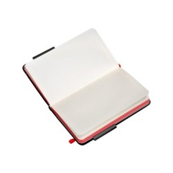 Cuaderno con gomilla antartik notes tapa dura a6 hojas cuadricula negro y rojo 100 hojas 80 gr fsc