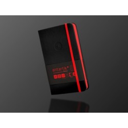 Cuaderno con gomilla antartik notes tapa dura a6 hojas cuadricula negro y rojo 100 hojas 80 gr fsc