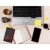 Cuaderno con gomilla antartik notes tapa dura a6 hojas cuadricula negro y rojo 100 hojas 80 gr fsc