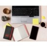 Cuaderno con gomilla antartik notes tapa dura a6 hojas rayas negro y rojo 100 hojas 80 gr fsc