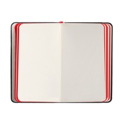 Cuaderno con gomilla antartik notes tapa dura a6 hojas lisas negro y rojo 100 hojas 80 gr fsc