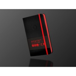 Cuaderno con gomilla antartik notes tapa dura a6 hojas lisas negro y rojo 100 hojas 80 gr fsc