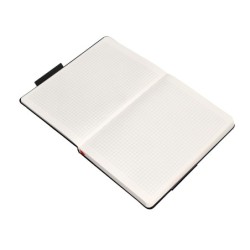 Cuaderno con gomilla antartik notes tapa dura a5 hojas cuadricula negro y rojo 100 hojas 80 gr fsc