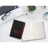 Cuaderno con gomilla antartik notes tapa dura a5 hojas cuadricula negro y rojo 100 hojas 80 gr fsc
