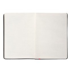 Cuaderno con gomilla antartik notes tapa dura a5 hojas rayas negro y rojo 100 hojas 80 gr fsc