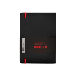 Cuaderno con gomilla antartik notes tapa dura a5 hojas lisas negro y rojo 100 hojas 80 gr fsc