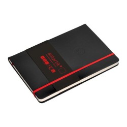 Cuaderno con gomilla antartik notes tapa dura a5 hojas lisas negro y rojo 100 hojas 80 gr fsc