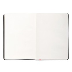 Cuaderno con gomilla antartik notes tapa dura a5 hojas lisas negro y rojo 100 hojas 80 gr fsc