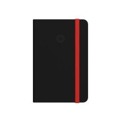 Cuaderno con gomilla antartik notes tapa dura a4 hojas cuadricula negro y rojo 100 hojas 80 gr fsc