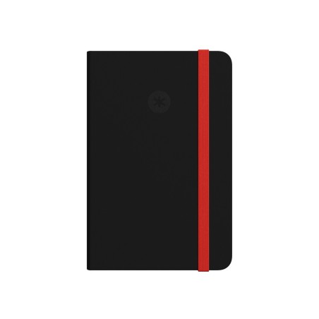 Cuaderno con gomilla antartik notes tapa dura a4 hojas cuadricula negro y rojo 100 hojas 80 gr fsc