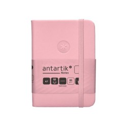 Cuaderno con gomilla antartik notes tapa dura a7 hojas lisas rosa pastel 80 hojas 80 gr fsc
