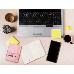 Cuaderno con gomilla antartik notes tapa dura a7 hojas lisas rosa pastel 80 hojas 80 gr fsc