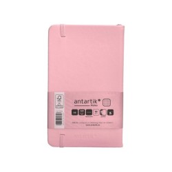 Cuaderno con gomilla antartik notes tapa dura a6 hojas cuadricula rosa pastel 100 hojas 80 gr fsc