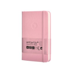 Cuaderno con gomilla antartik notes tapa dura a6 hojas cuadricula rosa pastel 100 hojas 80 gr fsc