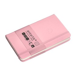 Cuaderno con gomilla antartik notes tapa dura a6 hojas cuadricula rosa pastel 100 hojas 80 gr fsc