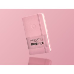 Cuaderno con gomilla antartik notes tapa dura a6 hojas rayas rosa pastel 100 hojas 80 gr fsc