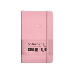 Cuaderno con gomilla antartik notes tapa dura a6 hojas lisas rosa pastel 100 hojas 80 gr fsc
