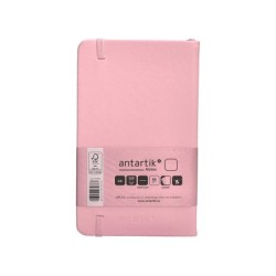 Cuaderno con gomilla antartik notes tapa dura a6 hojas lisas rosa pastel 100 hojas 80 gr fsc