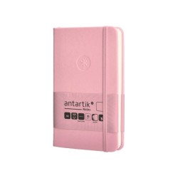Cuaderno con gomilla antartik notes tapa dura a6 hojas lisas rosa pastel 100 hojas 80 gr fsc