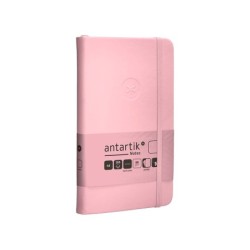Cuaderno con gomilla antartik notes tapa dura a6 hojas lisas rosa pastel 100 hojas 80 gr fsc