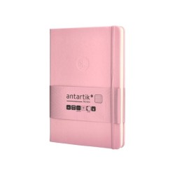 Cuaderno con gomilla antartik notes tapa dura a5 hojas cuadricula rosa pastel 100 hojas 80 gr fsc