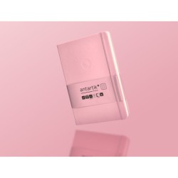 Cuaderno con gomilla antartik notes tapa dura a5 hojas cuadricula rosa pastel 100 hojas 80 gr fsc