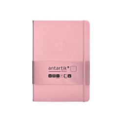 Cuaderno con gomilla antartik notes tapa dura a5 hojas puntos rosa pastel 100 hojas 80 gr fsc