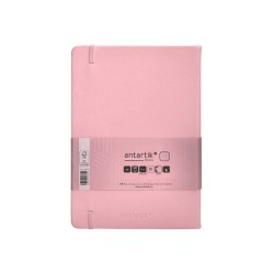 Cuaderno con gomilla antartik notes tapa dura a5 hojas puntos rosa pastel 100 hojas 80 gr fsc