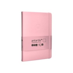 Cuaderno con gomilla antartik notes tapa dura a5 hojas puntos rosa pastel 100 hojas 80 gr fsc